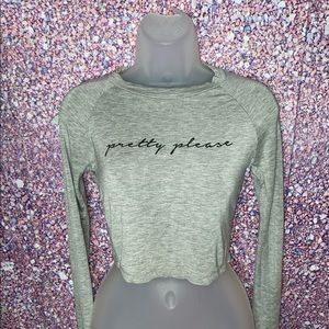 Gray Forever21 Graphic Cropped Shirt!